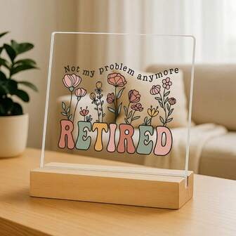 Placa decorativa y letreros Regalos de jubilación para mujeres - Decoración única de escritorio - Mujer jubilada - Ya no es mi problema - Regalo de despedida y buena suerte para mamá, esposa, hermana, jefa, compañera de trabajo, maestra, enfermera - Decoración de oficina - Arte de pared - Decoración de habitación linda - Regalos de inauguración de casa - Regalos de cumpleaños - Regalos de Navidad