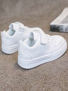 1 Pair Children's Fashionable, Comfortable, Minimalist Casual Sports Shoes, Suitable For Spring And Autumn - White - View 4