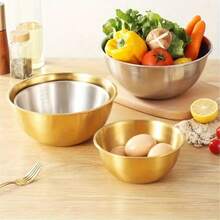 3pcs Stainless Steel Mixing Bowl Set, Durable & Food-Safe, Ideal For Kitchen Prep & Outdoor Cooking, BBQs & Grilling Essentials