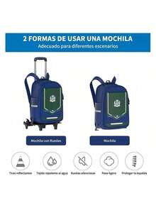 MOLOLAN Backpacks - Dark Blue With Green - View 7