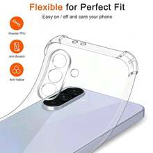 适用于 Galaxy S25 Ultra S24 Ultra S23 Ultra S22 S21 FE A05 A06 A16 A26 A36 A56 A14 A24 A34 A54 A15 A25 A35 A55 水晶透明防震手机壳软 TPU 保险杠防刮保护套，适用于红米手机系列 - 無色 - 查看 6