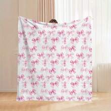 Bowknot Prints Ultra-Soft Flannel Throw Blanket Digital Printing, 280gsm, All-Season Comfort Polyester Blankets Great Gift For Friend, Family, Wedding, Birthday,Warm,Soft,Comfortable,Cozy Personalized Ideal Gifts For Him,Her,Boyfriend,Girlfriend,Dad,Mom,Family,Friends,Pets ,For Anniversaries,Valentine's Day,Mother's Day,Birthdays,Father's Day,Weddings,Graduation,Christmas,Housewarming Sofa,Bed,Car,Bedroom,Living Room,Office,Outdoor Camping,Beach,Wall Decoration - 多色10 - 查看 1