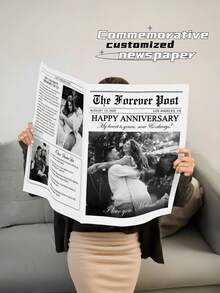 1 Customized Couple Anniversary Newspaper - Personalize With Photos And Text, Perfect For 1st Anniversary, Wedding, Long-Distance Relationship Gift - Multicolor - View 15