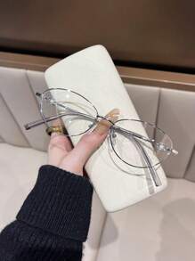 1pc复古轻奢猫眼蝴蝶框镜腿珍珠手工套装女时尚平光镜片装饰配件适合办公室校园学院阅读日常穿搭夏装搭配学院风 - 多色 - 查看 6