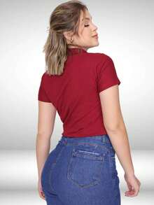 Women T-Shirts - 紅木色 - 查看 4