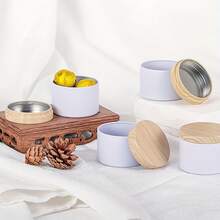 50pcs Set Rose Golden Metal Candle Jars, 4oz Candle Jars With Wood Grain Lids - Portable Empty Containers For DIY Candle Making And Storage, Ideal Gifts For Easter, Thanksgiving, Christmas, Includes 6 Empty Candle Jars, 6 Candle Holders, 18 Candle Wicks And 20 Sticker