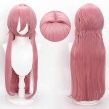 YEWELL 26 Inch Jellyfish Straight Bangs Wig, Synthetic Heat Resistant Wig, Pink, Blue, Green, Black, Gold, White Long Straight Hair Wig, Suitable For Women, Easy To Manage Synthetic Heat Resistant Wig, Middle Part Straight Hair Wig, Natural Soft Fiber Wig, Suitable For Women's Daily Wear - Multicolor - View 8