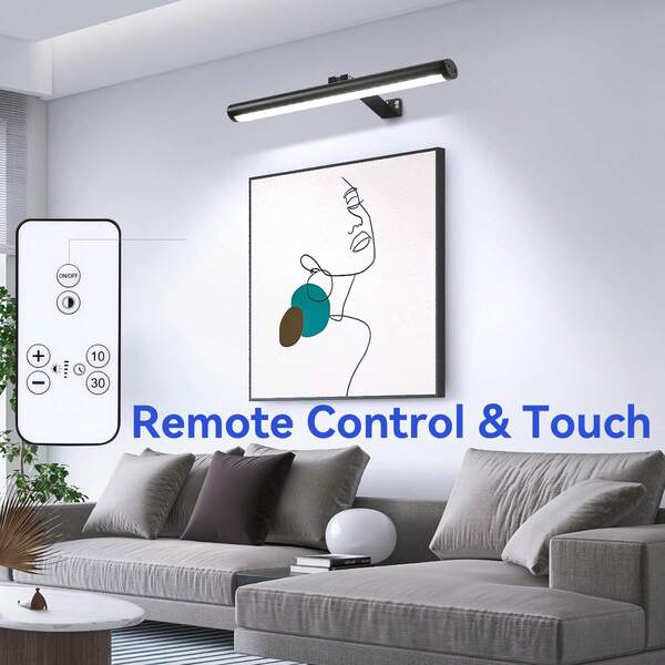 Wireless Remote Control Wall Lamp, Rechargeable Battery Powered, LED Wall Light For Room Decor, Dimmable Touch Lighting, Suitable For Indoor Wall/Living Room/Bedroom/Corridor/Staircase/Picture Frame/Room/Exhibition Hall/Art Gallery/Cafe/Shop