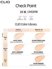 Clio 35ml K-Beauty KILL COVER THE ORIGINAL 韓系底妝液態粉底，高融合度、中至高遮瑕、自然光澤妝感、打造無瑕肌膚、輕盈無感、持久亮澤，適合敏感肌 - 23N GINGER - 查看 8