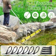 Pond Rake Aquatic  Rake,Detachable Float Lake Rakes,Aluminum Landscape Rake For Outdoor Pond With Extension Rope, And Algae Removal,Upgraded Rakes Foam Fixing  And Carabiners - 1 - 查看 5