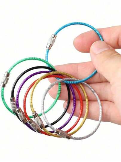 Colorful Stainless Steel Retractable Keychains - Available In A Variety Of Colors, Durable And Stylish. These Colorful Luggage Tags, Keychains, Carabiners, And Wire Keychain Accessories Are Suitable For Everyday Use, Easy To Install, And Durable.