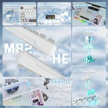 Teclado de juego MAMBASNAKE M82 HE 8000Hz con activación rápida, precisión de 0.01mm RT, teclado compacto con interruptores magnéticos, cable enrollado, función de pulsación, ajuste de activación, iluminación RGB, para PC - Multicolor - Ver 2