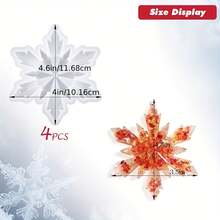 4pcs Christmas Resin Molds - 4 Large Snowflake Tree Resin Molds, Christmas Decor Resin Molds, Suitable For Christmas Winter Decoration. Home Decor Hanging Ornaments. Silicone Molds, Epoxy Resin Molds, DIY Molds, Great DIY Gift For Yourself, Family And Friends