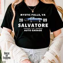 Chemise Vampire Diaries, Mystic Falls, , Damon Saatore, Équipe Damon, Stefan Saatore, Chemise Vampir58 - 黑色3 - 查看 1