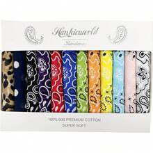 ¡RecomendadoJuego de 12 bandanas de algodón suave y fino al tacto de la mano¡Top de Temporada - verde, (verde mixto) - Ver 2