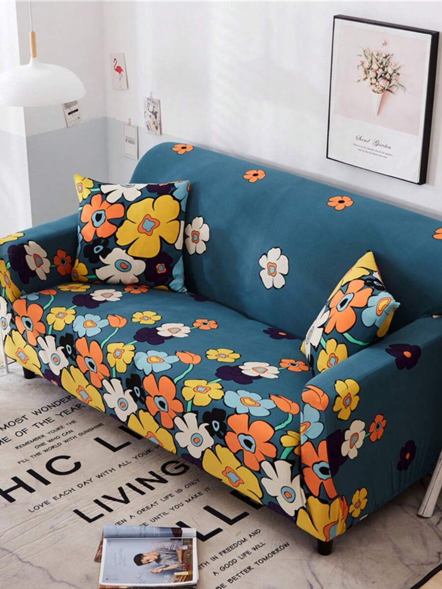 1 Vỏ bọc ghế sofa co giãn họa tiết hoa nhiều màu sắc, Vỏ bọc ghế sofa in họa tiết hiện đại, Chống bụi bẩn, Thích hợp cho gia đình, lớp học, khách sạn, Có thể giặt bằng máy, Mọi mùa - Hoa mùa xuân - Xem 1