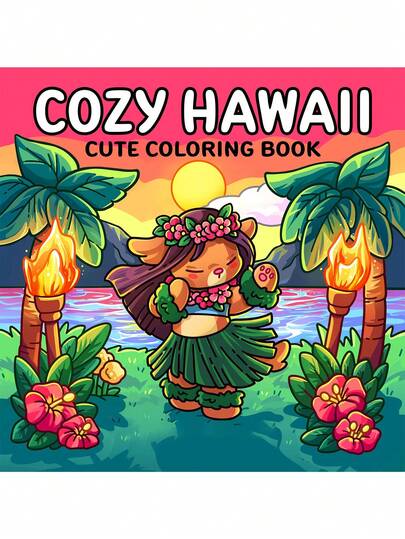 1 cuốn sách tô màu dễ thương và thoải mái Cozy Hawaii dành cho người lớn và thanh thiếu niên, sách tô màu dễ dàng với thiết kế siêu dễ thương về không gian ấm cúng, Hygge để thư giãn (tô màu không gian ấm cúng) sách vẽ graffiti cho trẻ em sách vẽ đồ chơi vẽ Montessori quà tặng sáng tạo Giáng sinh. đồ chơi giáo dục sớm cho trẻ em bộ đồ chơi vẽ thủ công