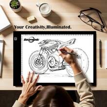 A4 LED Art Tracing Pad, Ultra-Thin 5mm Light Box With Stepless Dimming For Sketching, Stenciling & Crafting - Black - View 7