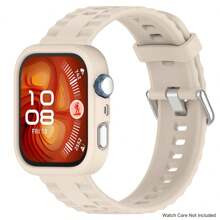 Soft Silicone Strap+Silicone Case Compatible With Huawei Watch Fit 4 Pro Sports Strap Case Hollow Compatible With Huawei Fit 4 Protective Accessories