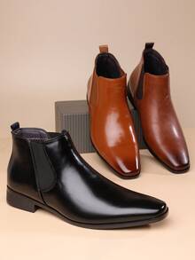 Men's Leather Chelsea Boots, High-End Versatile High-Top Leather Boots, Elegant Essential For Men, Suitable For Teen Summer Casual, Outdoor Athletic, Vacation Travel, Graduation Gifts, Birthday Dress Accessories