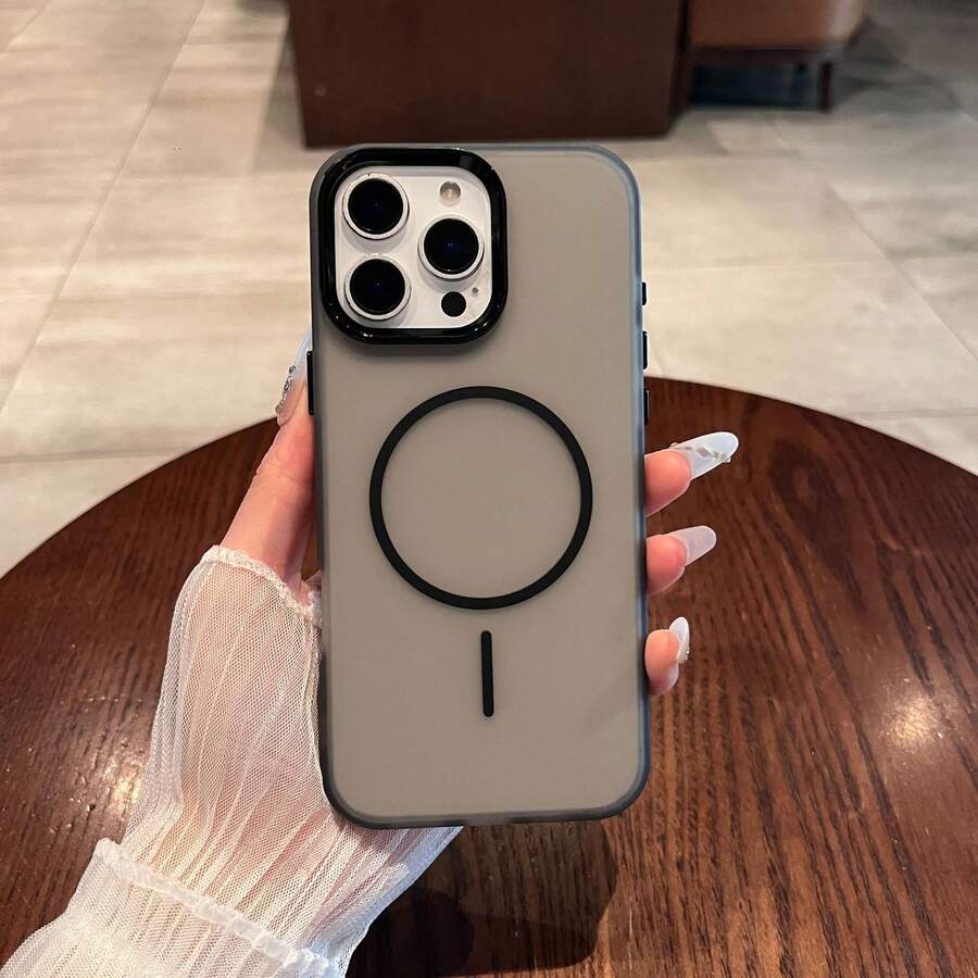 DECOPHONE Black Luxury Semi-Transparent Magnetic Wireless Charging Phone Case, Compatible With IPhone 17, 17 Pro, 17 Air, 17 Pro Max, 16, 15, 14, 13, 12, 11 Pro Max, 16 Plus, Provides Clear Protection And Shock-Absorbing Frame Design.