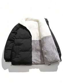 Chaqueta para mujer, chaqueta forrada térmicamente para mujer en invierno, abrigo acolchado reversible casual con cremallera, cuello alto y diseño resistente al viento