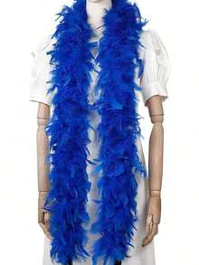 1 件长款人造羽毛围巾，适用于 DIY 项目生日派对服装装扮婚礼照片道具舞台表演家居和派对装饰狂欢用品万圣节服装