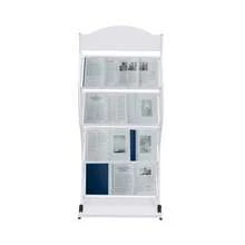 Floor-Standing Magazine Rack Information Rack Storage Rack Newspaper Rack Display Rack Manual Book Rack Single Page Simple Iron - White - View 5
