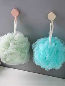 [4 Pieces Of Exfoliating Loofah Sponge] 4 Pieces Of Lace Super Exfoliating Home Spa Shower Loofah Sponge, Fluffy Net Brush, Bath Spa Puff Scrub Ball, Used For Face And Body, Rich Foam Bubble Net Shower Loofah Sponge, Bath Flower Ball, Bath Sponge Tennis Used For Bathing Back Scrubber, Bathroom Accessories (Random Color) - Multicolor - View 8