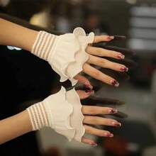 美甲摄影手袖，漂亮温柔的假袖带蕾丝喇叭袖口，时尚性感的摄影美甲配件，1 对，美甲用品，美甲工具，美甲工具，返校，指甲，按压指甲的美甲工具