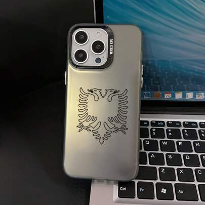 Kreative Albanien Linienzeichnung Muster Handyhülle Geeignet für iPhone 16 15 14 13 12 11 Pro Max X XR XSMAX 8 7 Plus Stoßfeste Matte Rückabdeckung