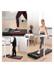Walking Pad Bluelander banda caminadora plegable eléctrica ejercicio fitness compacto portátil entrenamiento en casa oficina equipo multifunción ajustes velocidad deporte salud cardio - Negro - Ver 6