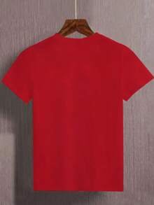 Bobbee Goods Printed Children's T-Shirt For Painting, 100% Cotton Girl's Blouse - 紅色 - 查看 2