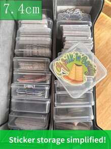 Mini Sticker Storage Box,Plastic Clear Beads Storage Containers Box For Collecting Small Items, Beads, Jewelry, Business Cards, Game Pieces, Crafts