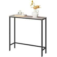 Slim Console Table For Hallway, Metal Frame, Compact Display Sofa Table For Small Spaces, Entryway, Living Room, Sturdy - Grey - View 7