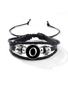 suteyi Bracelet en cuir PU personnalisé avec lettre, fait main, mode et élégant, perles de verre, lettre plaquée blanc, confortable à porter, convient aux personnes de 15 ans et plus - Noir - Voir 23