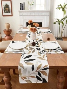 1/2/3/4/5 pezzi Set di Runners da Tavolo Floreali, Decorazione Tavolo con Stampa Giardino Botanico, Tessuto in Poliestere Intrecciato, Resistente al Calore e alle Macchie, Senza Pieghe, Adatto per Tavoli da 6/8/10 Posti, Lavabile in Lavatrice, Decorazione per Sala da Pranzo e Matrimoni, Essenziale per Apparecchiare la Tavola in Primavera ed Estate, Decorazione Autunnale, Decorazione per la Casa