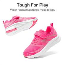 Boys Girls Shoes Kids Tennis Athletic Running Gym School Sneakers For Little Big Kid - Màu đỏ tím - Xem 5