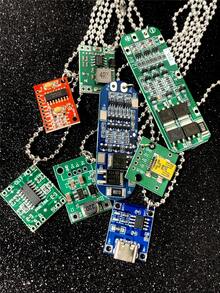1pc Cyberpunk Style Circuit Board Pendant Necklace With Stainless Steel Chain, Suitable For Music Festivals, Parties, And Daily Wear - Multicolor - View 4
