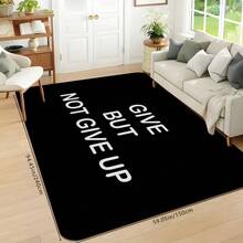 1Pc Black Door Mat With Interesting Letters Print Pattern, Classic Rectangle Quick-Drying Absorbent Polyester Carpet, Suitable For Indoor Outdoor Home Bedroom Bathroom Kitchen And Dining Room Decoration, Four Season Used Good For Gifts Party Supply Festival Holiday Courtyard Decor