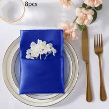 8/24pcs Square Satin Dinner Napkins, Silky Soft Smooth Decorative Napkins, Suitable For Restaurant, Wedding, Party, Home, Celebration, Christmas, Thanksgiving, Halloween Decor - Multicolor - View 12