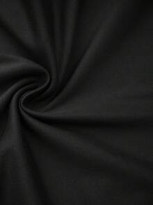 女士纯色圆领长袖休闲百搭连衣裙 黑色 春季 - 黑色 - 查看 3