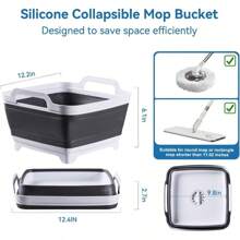 10L Collapsible Wash Basin With Drain Plug 2.6 Gal U2013 Foldable Portable Sink For Camping, RV, Vegetable Washing U2013 Multi - Use Dish Pan, Ice Beverage Tub, Gray U2013 Pair Of Silicone Gloves For Free - 10L/2.6 GAL + 1 - View 2