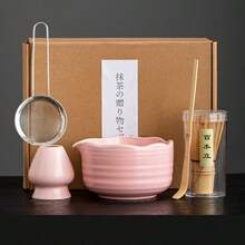 5pcs/Set Song Dynasty Green Tea Bowl, Matcha Whisk, Matcha Scoop, Matcha Stirrer, Kiln Changing Tea Ceremony Tools Set - Multicolor - View 8