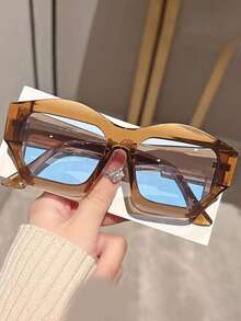 1 副女士多边形时尚 PC 时尚眼镜，金属铰链，适合度假、旅行、海滩、驾驶、度假、街头穿着 - 彩色 - 查看 1