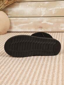 1 Pair Women's Solid Color Casual Thermal Lined Outdoor Snow Boots, Warm For Winter,Fur Boots - Black - View 7