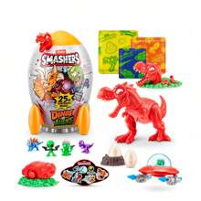 Spin Master Pudełko z niespodzianką Smashers Dino kontra Obcy, kolekcjonerskie zabawki i gadżety, ponad 25 niespodzianek, prezent w postaci jajka-niespodzianki, zabawa dla chłopców i dzieci