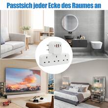 英国标准墙壁插座，多功能电源板，插座扩展器，2AC 3AC 2USB-A 2USB-C，3250W 大功率，适用于卧室、游戏室、客厅、办公室等。 - 英規插(220-240V) - 查看 7