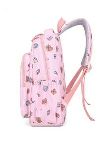 卡通卡皮拉拉可爱大容量旅行背包三件套 - 粉色 - 查看 7