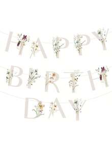 1 套，花蝴蝶生日快乐横幅，波西米亚风时尚花卉和蝴蝶生日字母，野花蝴蝶花园派对装饰品，适合 1 岁、21 岁、30 岁、40 岁、50 岁、60 岁、70 岁生日派对 - 彩色 - 查看 11